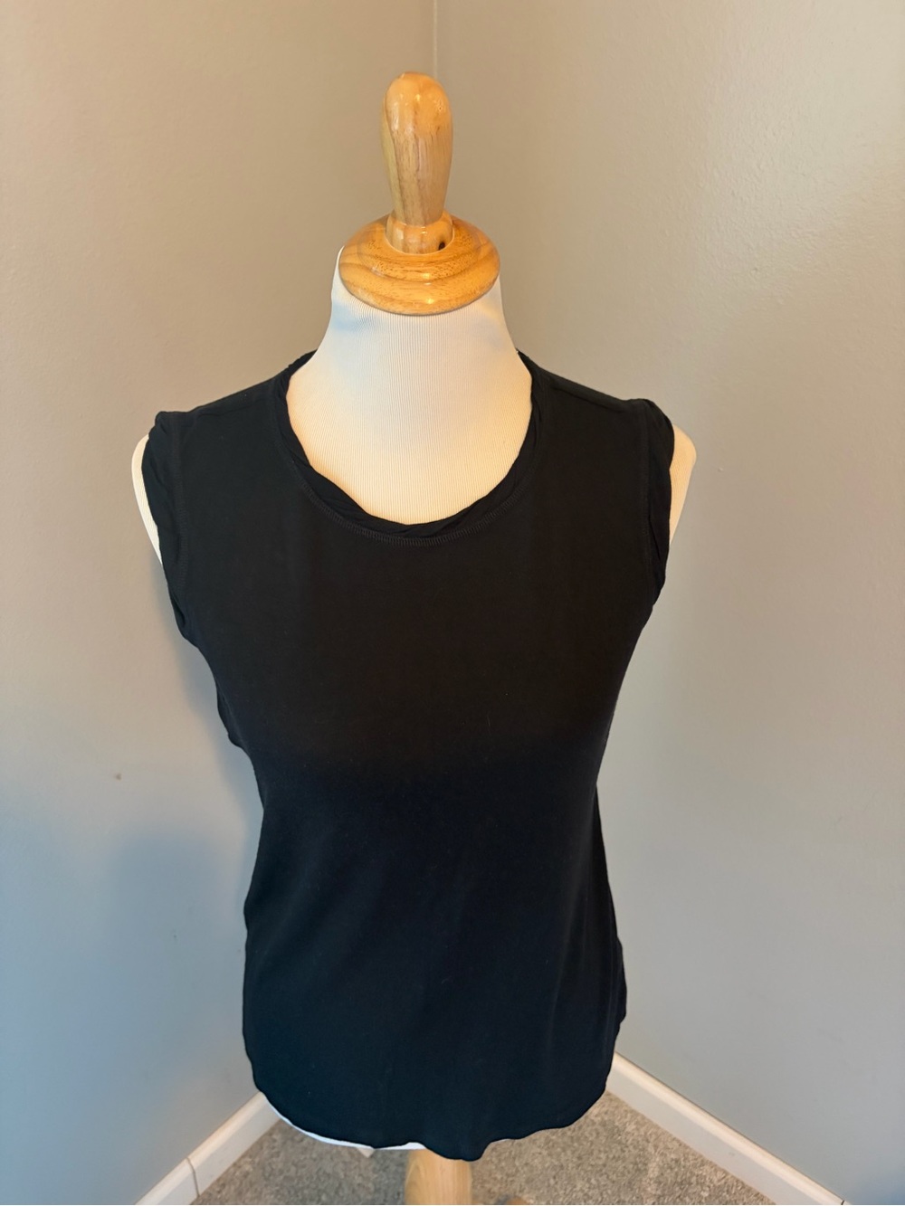 CAbi Black Sleeveless Twist Tee #5112